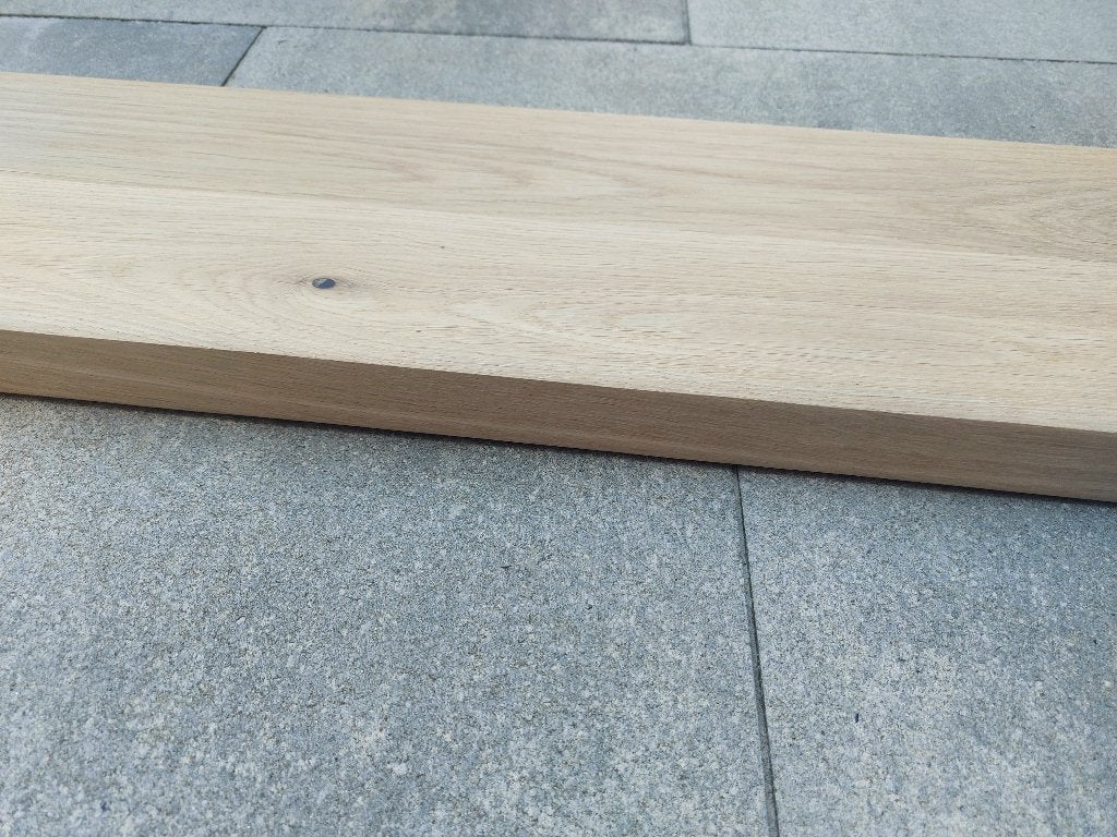 Massief eiken plank 170x20x4 cm sidetable, Ophalen, Eikenhout, Zo goed als nieuw, Minder dan 25 cm