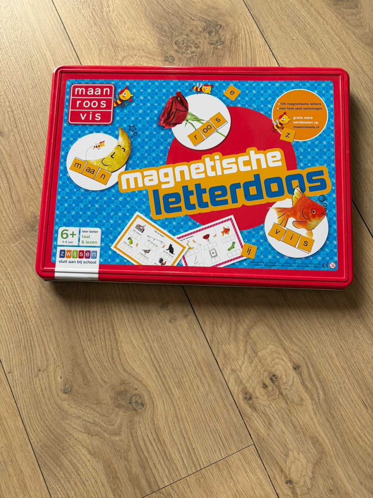 Zwijsen magnetische letterdoos, maan roos vis. Compleet!, Ophalen of Verzenden, Zo goed als nieuw
