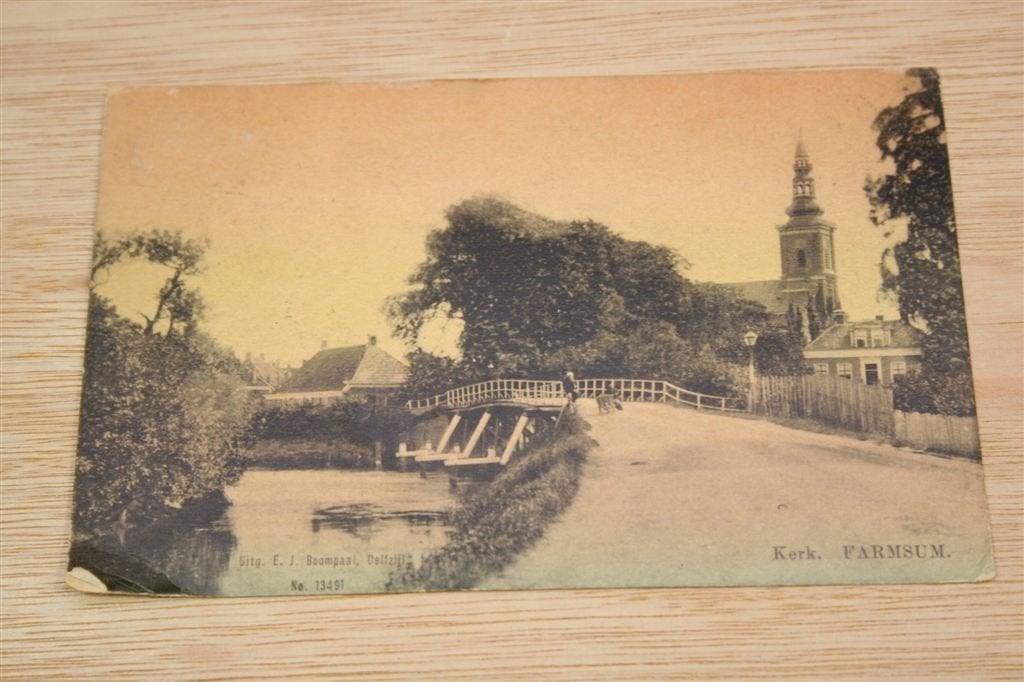 Farmsum Kerk — Oude briefkaart Delfzijl ca. 1905, Ophalen of Verzenden, Voor 1920, Ongelopen, Zuid-Holland