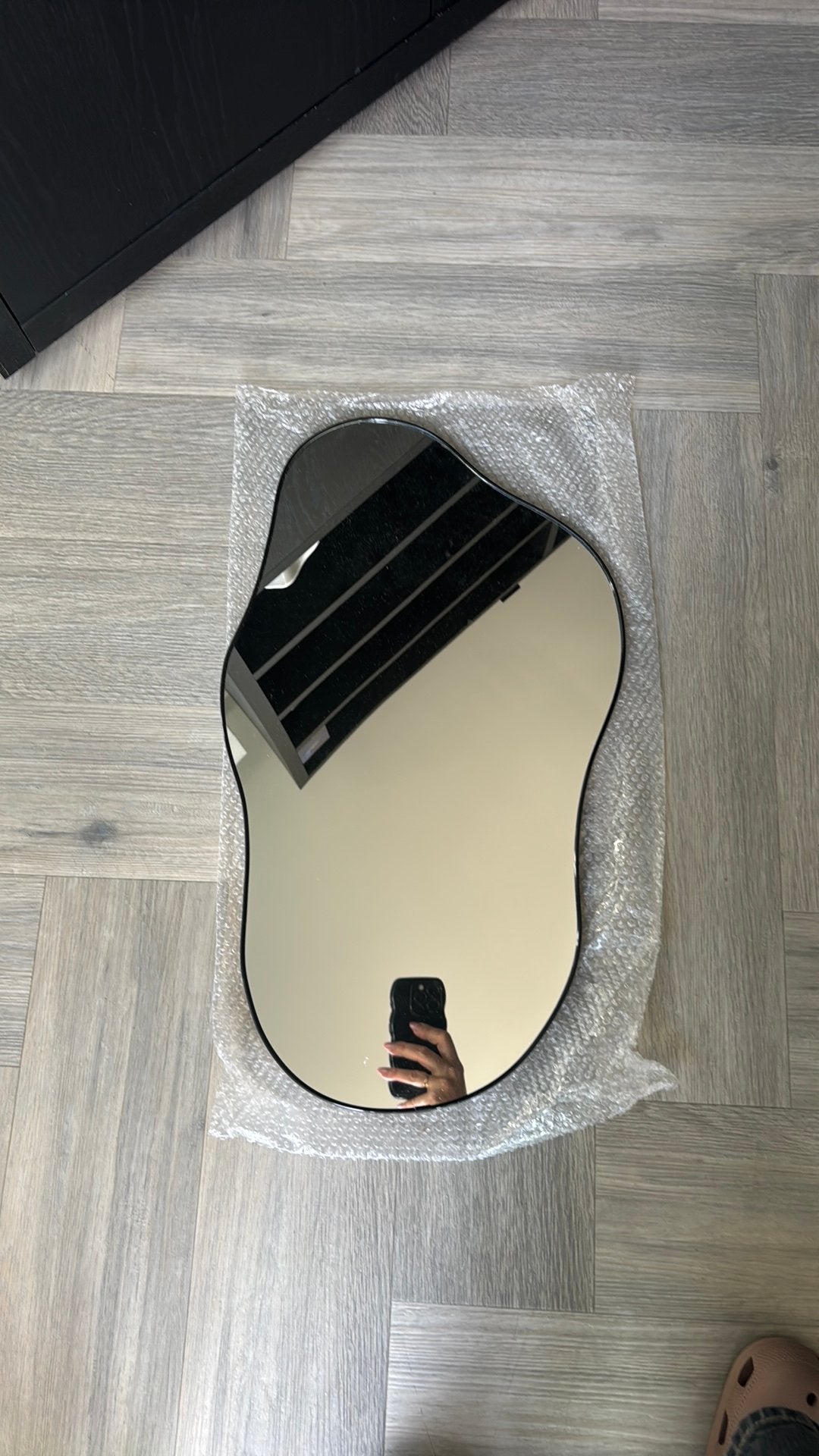 Spiegel organisch 60 x 14 zwart nieuw, Ophalen, Minder dan 50 cm, Zo goed als nieuw, Minder dan 100 cm