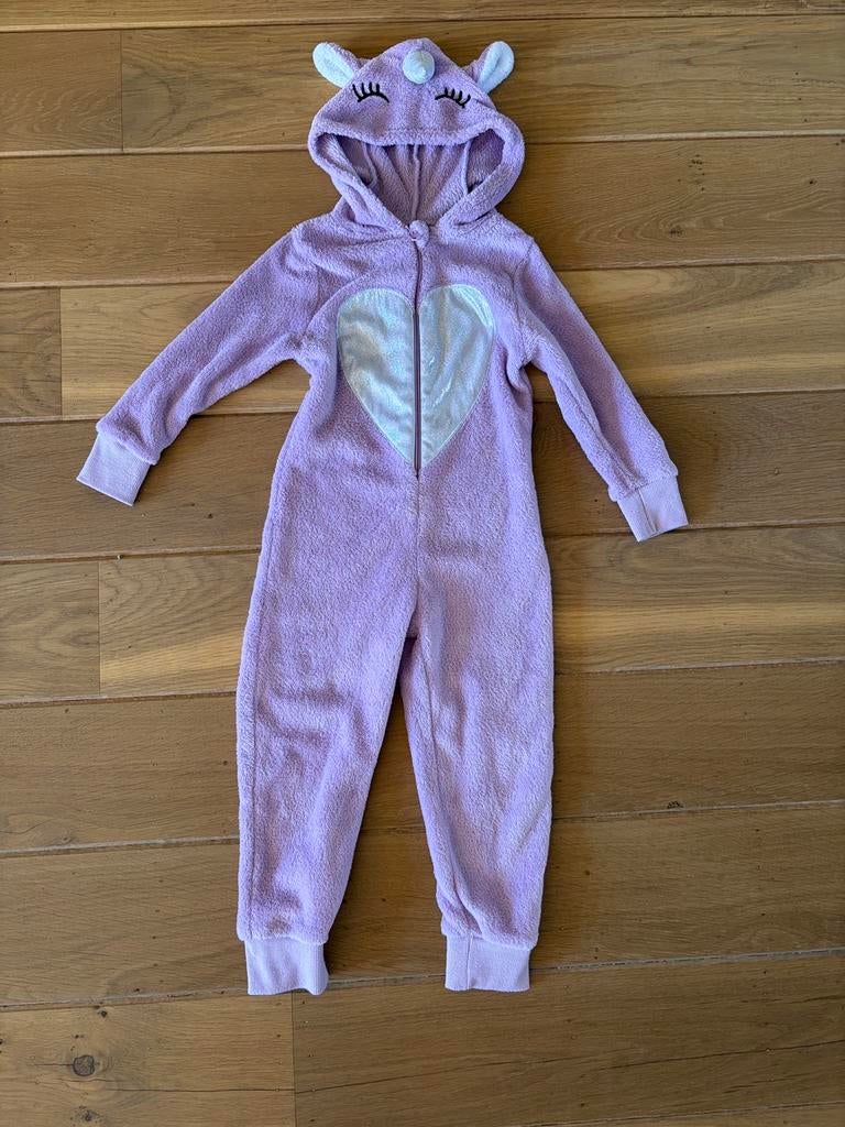 Lila unicorn onesie, mt 98-104, nette staat, Ophalen of Verzenden, Gebruikt, Meisje, Overige typen