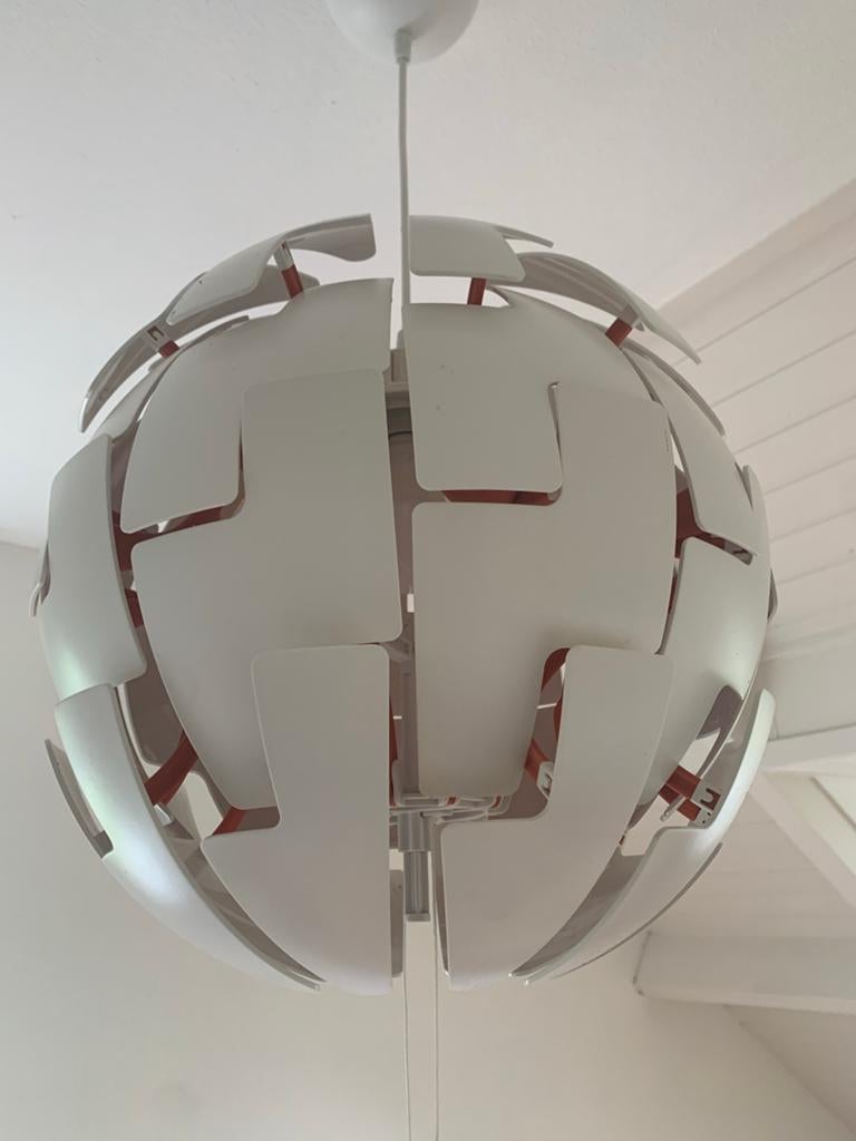 IKEA PS 2014 Hanglamp - Wit/Oranje, Verstelbaar, Ophalen, Gebruikt, Kunststof, 50 tot 75 cm