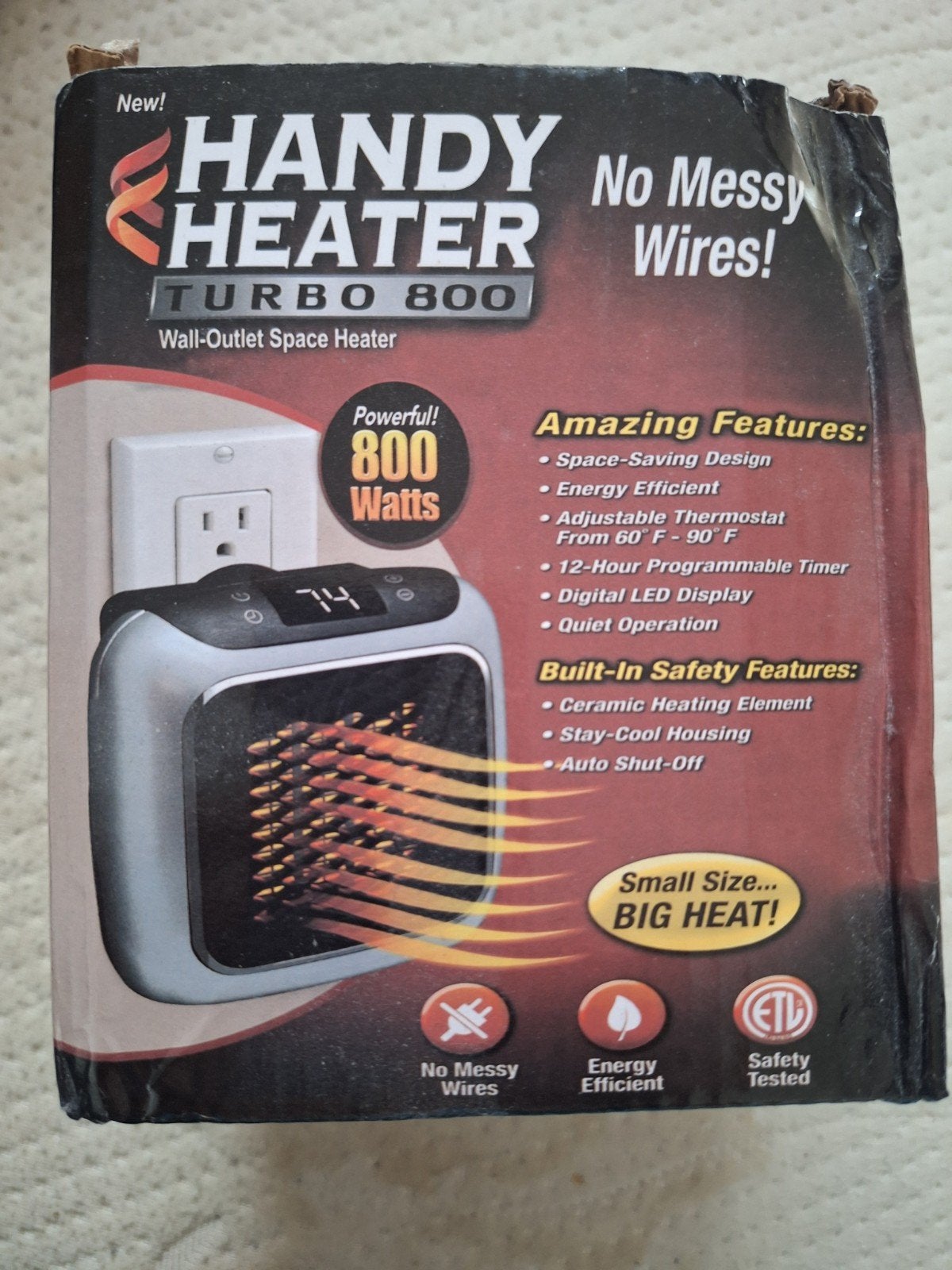 Handy Heater Turbo 800 - Nieuw in verpakking, Doe-het-zelf en Verbouw, Verwarming en Radiatoren, Minder dan 30 cm, Minder dan 60 cm