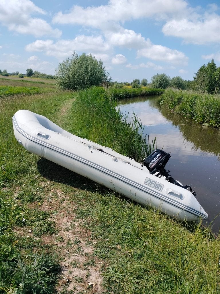 Rubberboot met buitenboordmotor Mercury, Ophalen, Airdeck, Gebruikt, Mercury