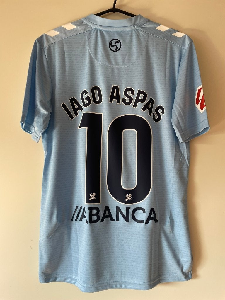 Iago Aspas #10 Celta de Vigo Hummel Voetbalshirt Maat S, Blauw, Ophalen of Verzenden, Zo goed als nieuw, Voetbal