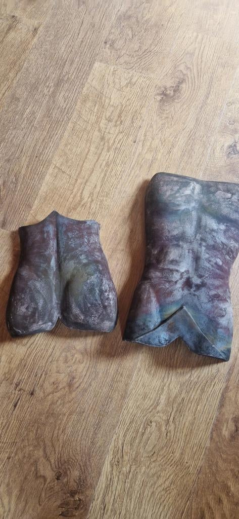 Torso Man Sculptuur - Voor- en Achterkant, Ophalen of Verzenden, Handgemaakt, 20 - 50 cm, Overige materialen