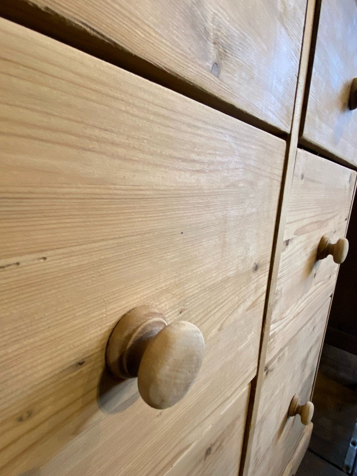 Oud grenen landelijke kast buffetkast vitrine, Ophalen