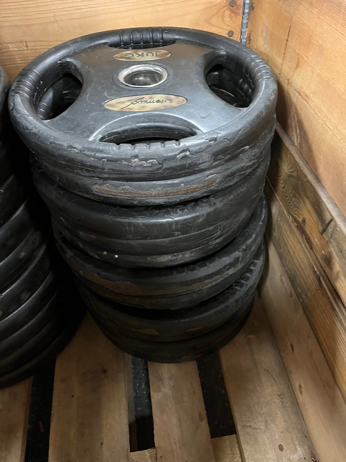 10 x 20 kg Olympische halter schijven lifemaxx, Sport en Fitness, Halterschijven, Gebruikt, 10 x 20 kg, Lifemaxx