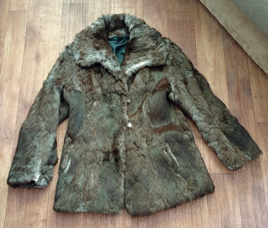 Echte vintage  bontjas , maat M, Ophalen of Verzenden, Zo goed als nieuw, Maat 38/40 (M), Bruin