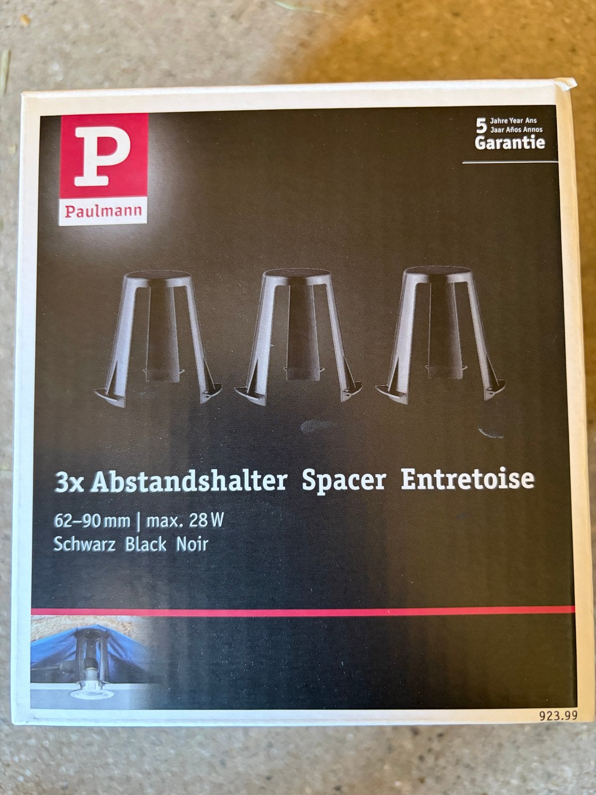 3x Paulmann Afstandhouders voor Spots - Zwart, Kunststof, Zwart, Paulmann, Ophalen of Verzenden