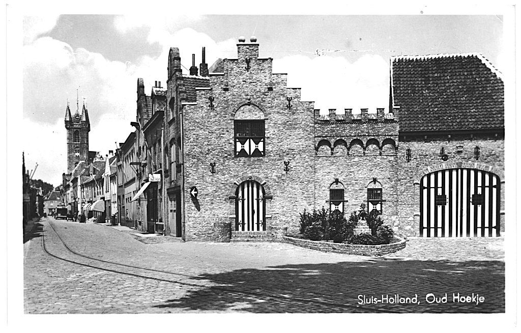 700321 Sluis Zeeland 1952 Oud Hoekje Gelopen met postzegel, Ophalen of Verzenden, 1940 tot 1960, Gelopen, Zeeland