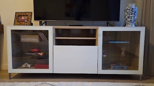 Large TV Bench / Media Cabinet (180cm), Ophalen, Glas, 150 tot 200 cm, Nieuw