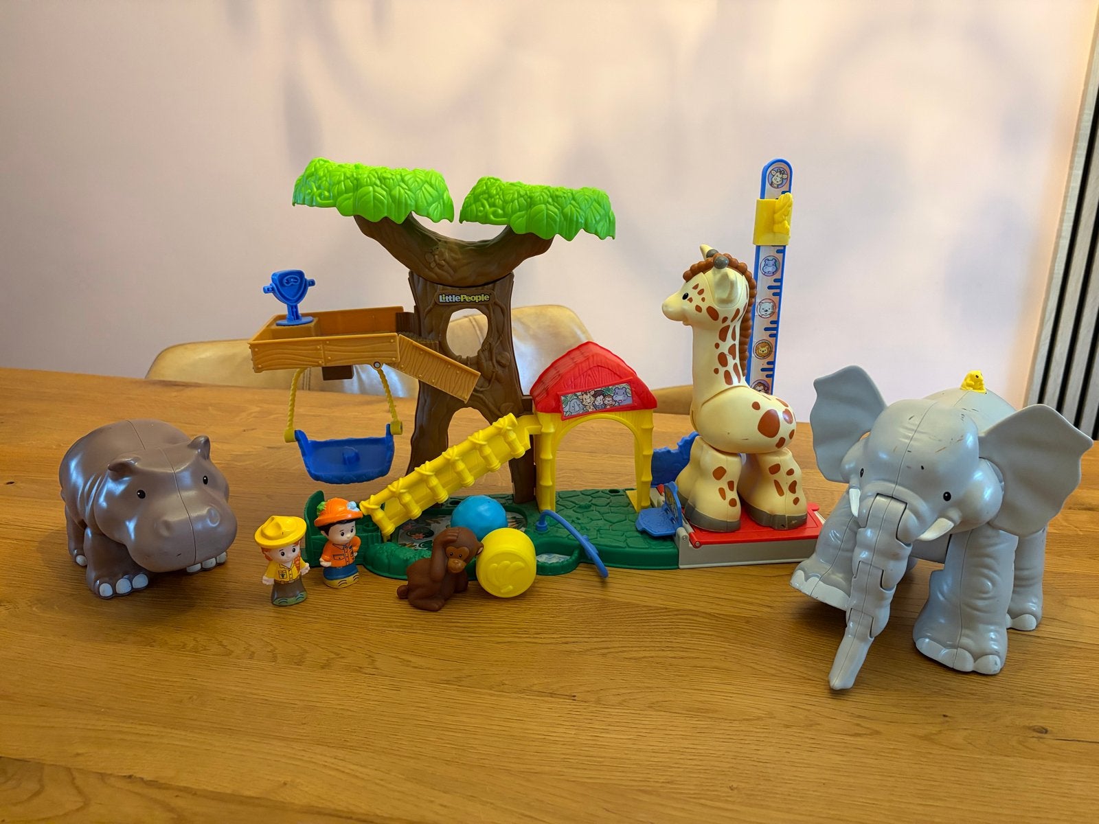 Little People boerderij met giraf, olifant en nijlpaard, Ophalen of Verzenden, Gebruikt, Overige typen, Met geluid