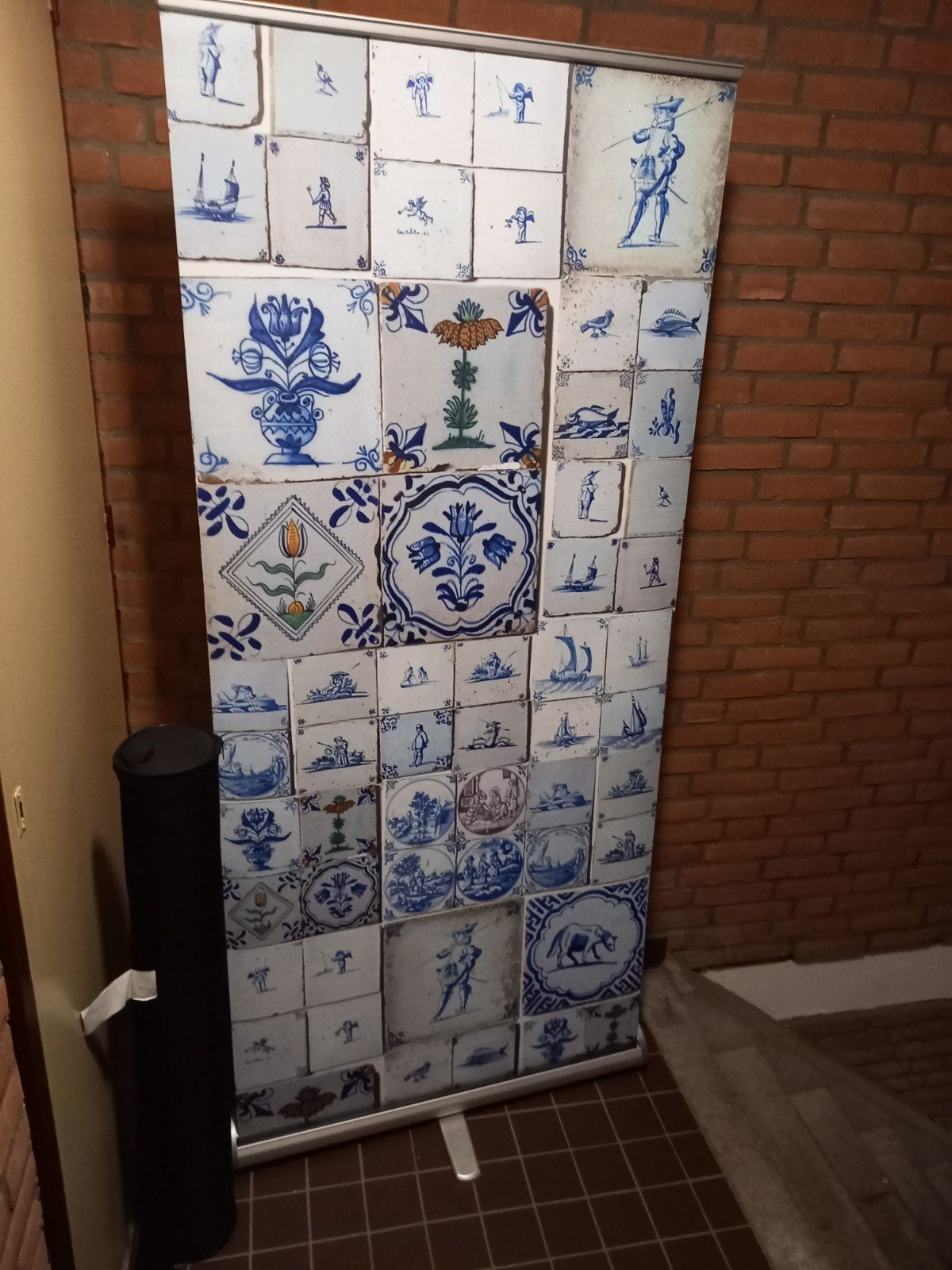 Roll-up banner met Delftsblauwe wandtegels, Verzamelen, Merken en Reclamevoorwerpen, Ophalen, Gebruikt