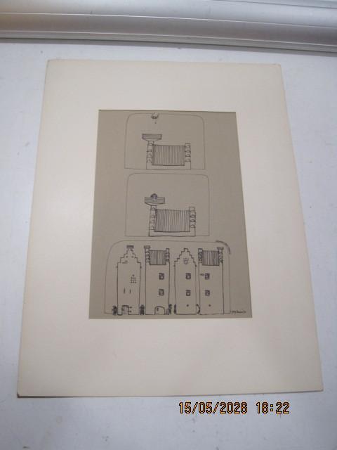 joop russon gevangenstoren megen tekening 43/32,5 (391), Antiek en Kunst, Ophalen of Verzenden