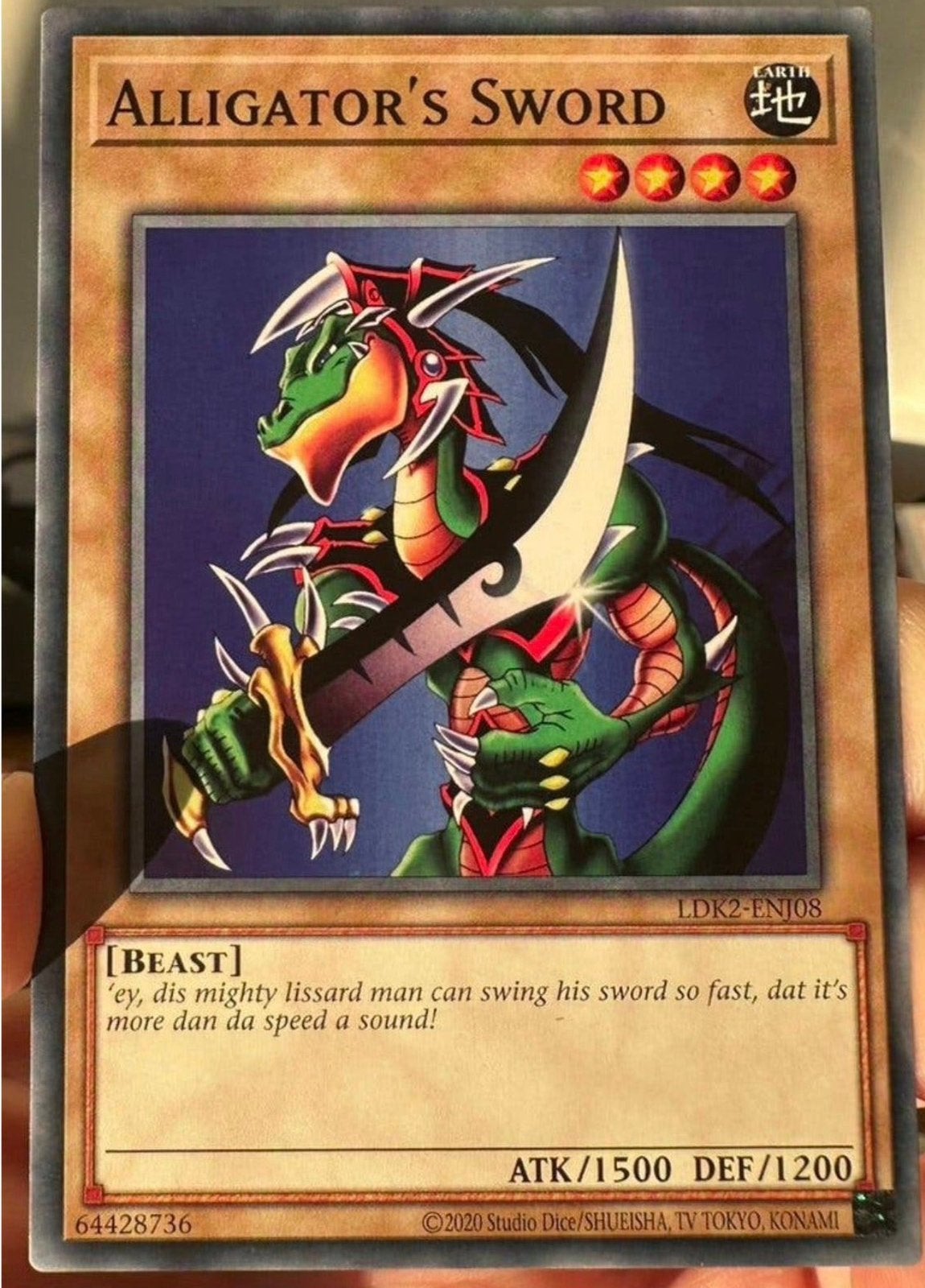 Yu-Gi-Oh! Alligator’s Sword Legendary Print !, Hobby en Vrije tijd, Ophalen of Verzenden, Zo goed als nieuw, Losse kaart
