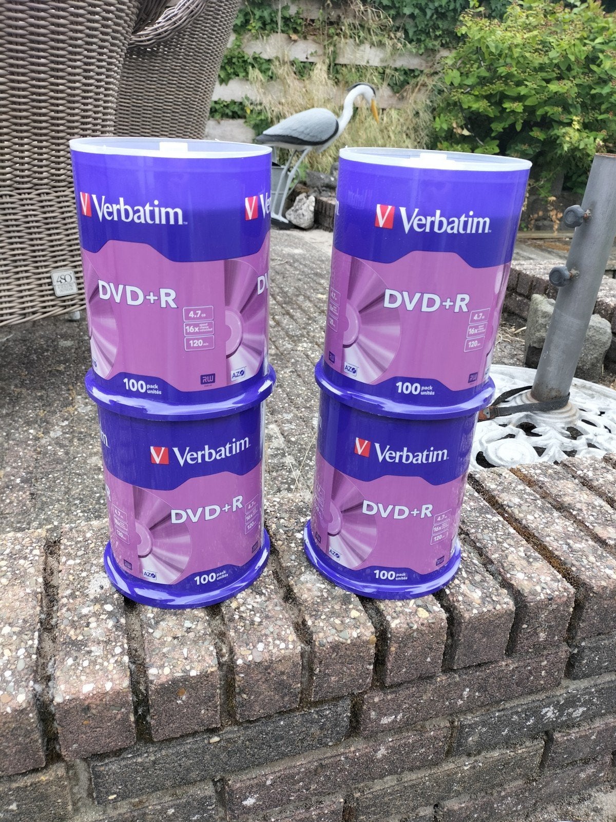 4 spindels Verbatim DVD+R 4.7GB 16x 100 stuks, Op spindel, Nieuw, Ophalen of Verzenden, Dvd