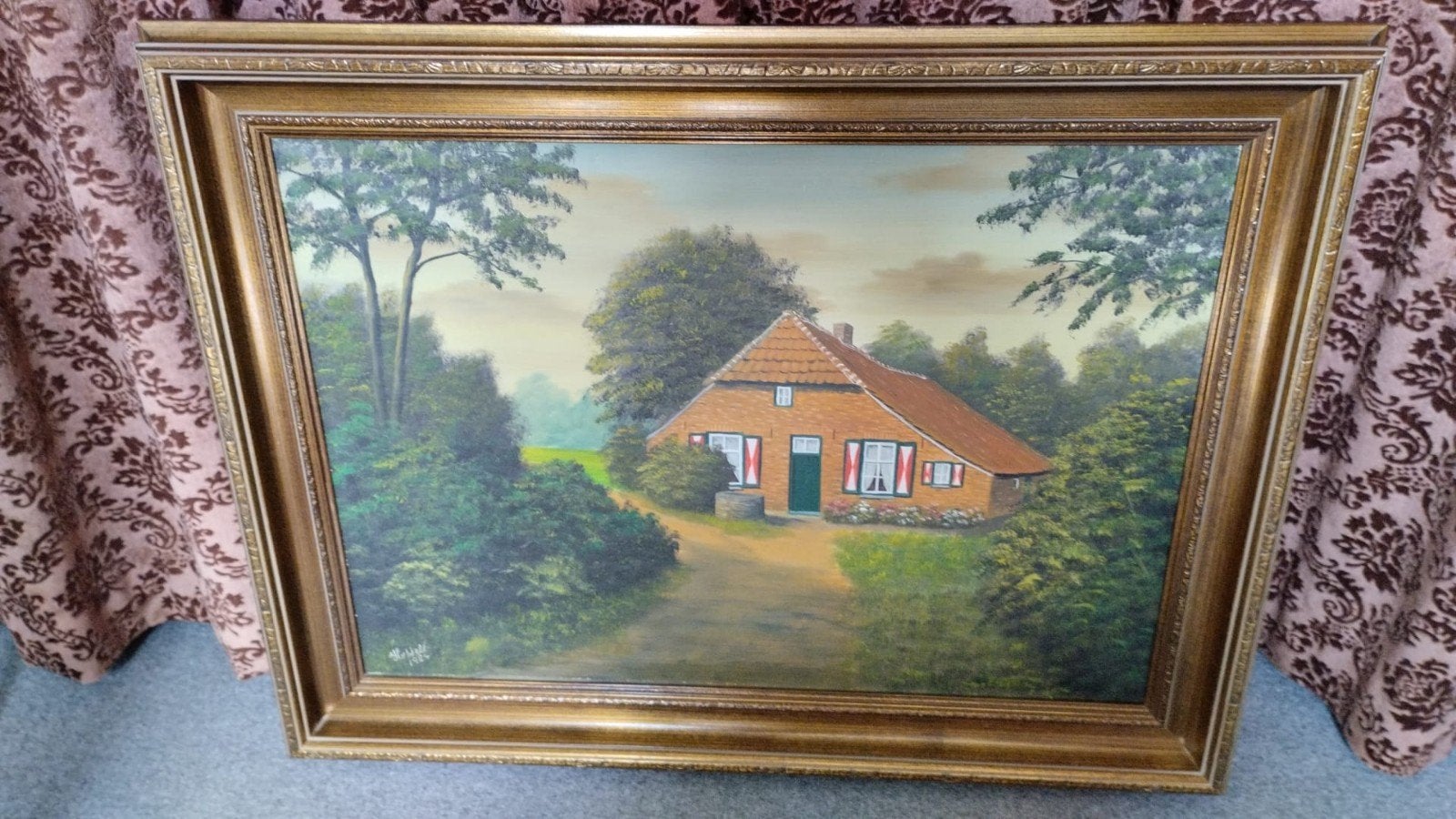 Schilderij gesigneerd H v Well, 85x64 cm, met mooie lijst, Ophalen