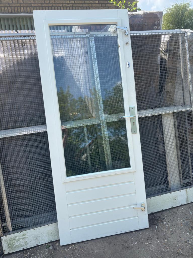Achterdeur 83 x 201,5 cm met dubbel glas, Doe-het-zelf en Verbouw, Ophalen, Gebruikt, 80 tot 100 cm, Buitendeur
