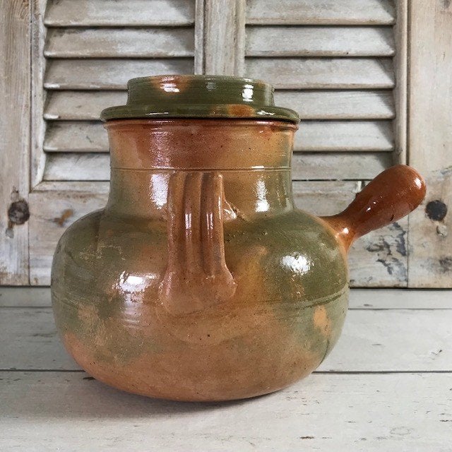 Provençaalse geglazuurde aardewerk daubiere kookpot, Antiek en Kunst, Ophalen of Verzenden