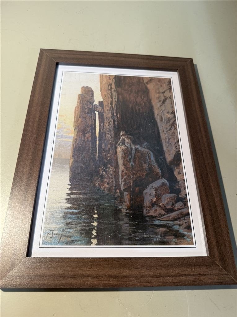 GEORG JANNY Ingelijste Poster - Mermaid & Monsters, Ophalen of Verzenden, Nieuw, A1 t/m A3, Film en Tv