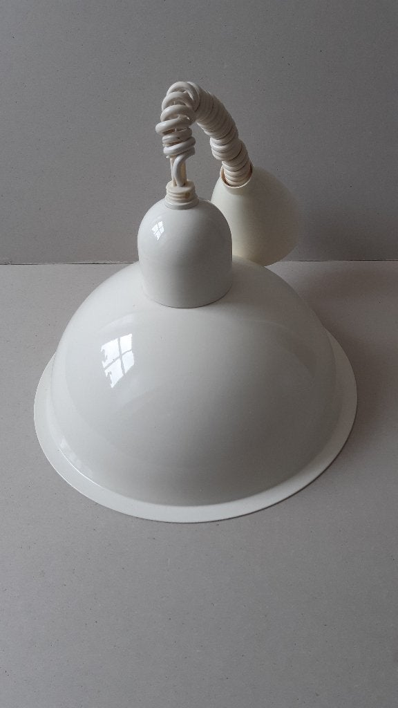Vintage hanglamp.Liftlamp. Verstelbaar spiraalsnoer., Vintage/retro, Kunststof, Gebruikt, E27 (groot)