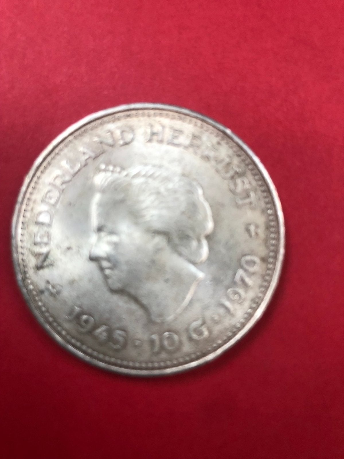 Zilveren 10 gulden munt Juliana 1970, Koningin Juliana, Zilver, Ophalen of Verzenden, Losse munt