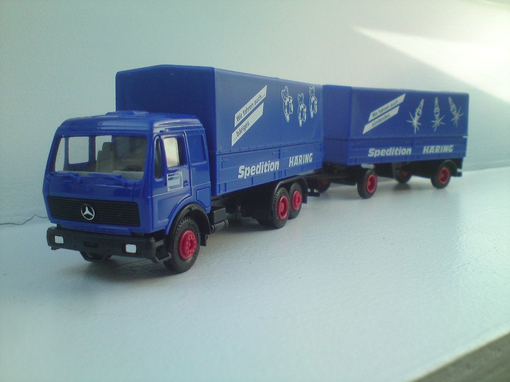 Herpa Mercedes NG combinatie Spedition Haring., Ophalen of Verzenden, Zo goed als nieuw, Bus of Vrachtwagen, Herpa