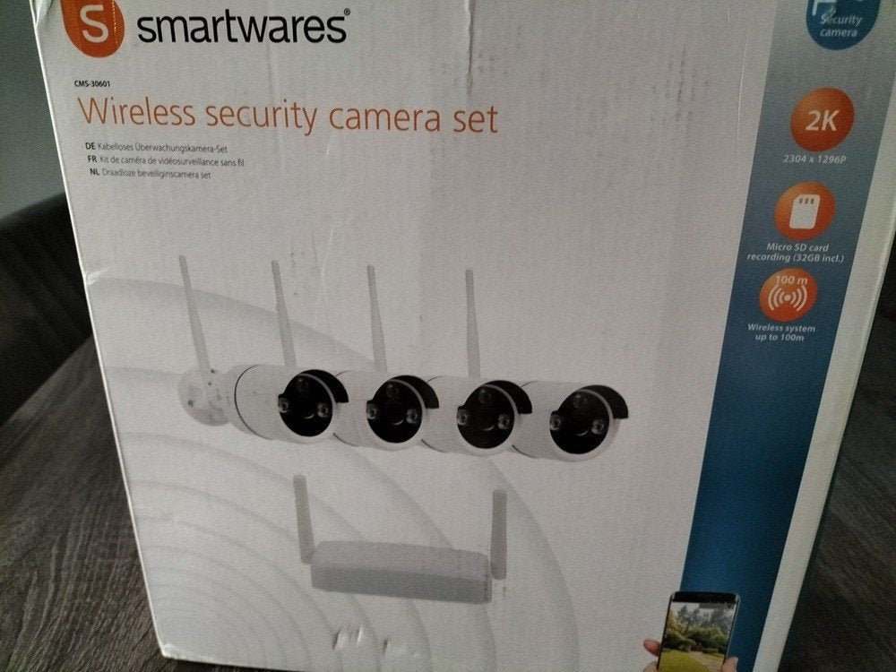 Smartwares Cms-30601 Videobewakingssysteem 4 Camera’s, Audio, Tv en Foto, Videobewaking, Ophalen, Nieuw, Buitencamera