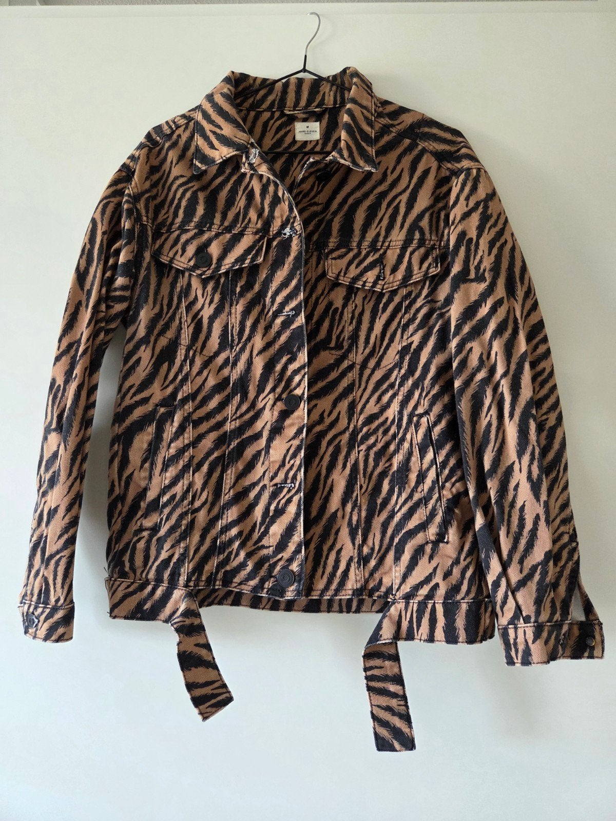 Stoer tijgerprint Denim Jasje - Maat M, Maat 38/40 (M), Bruin, Ophalen of Verzenden, Onbekend