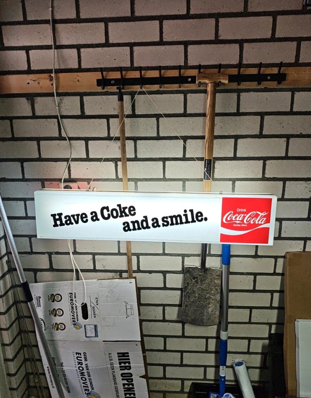 Vintage Coca Cola Lichtbak - Retro Reclamebord 100x20x10cm, Ophalen
