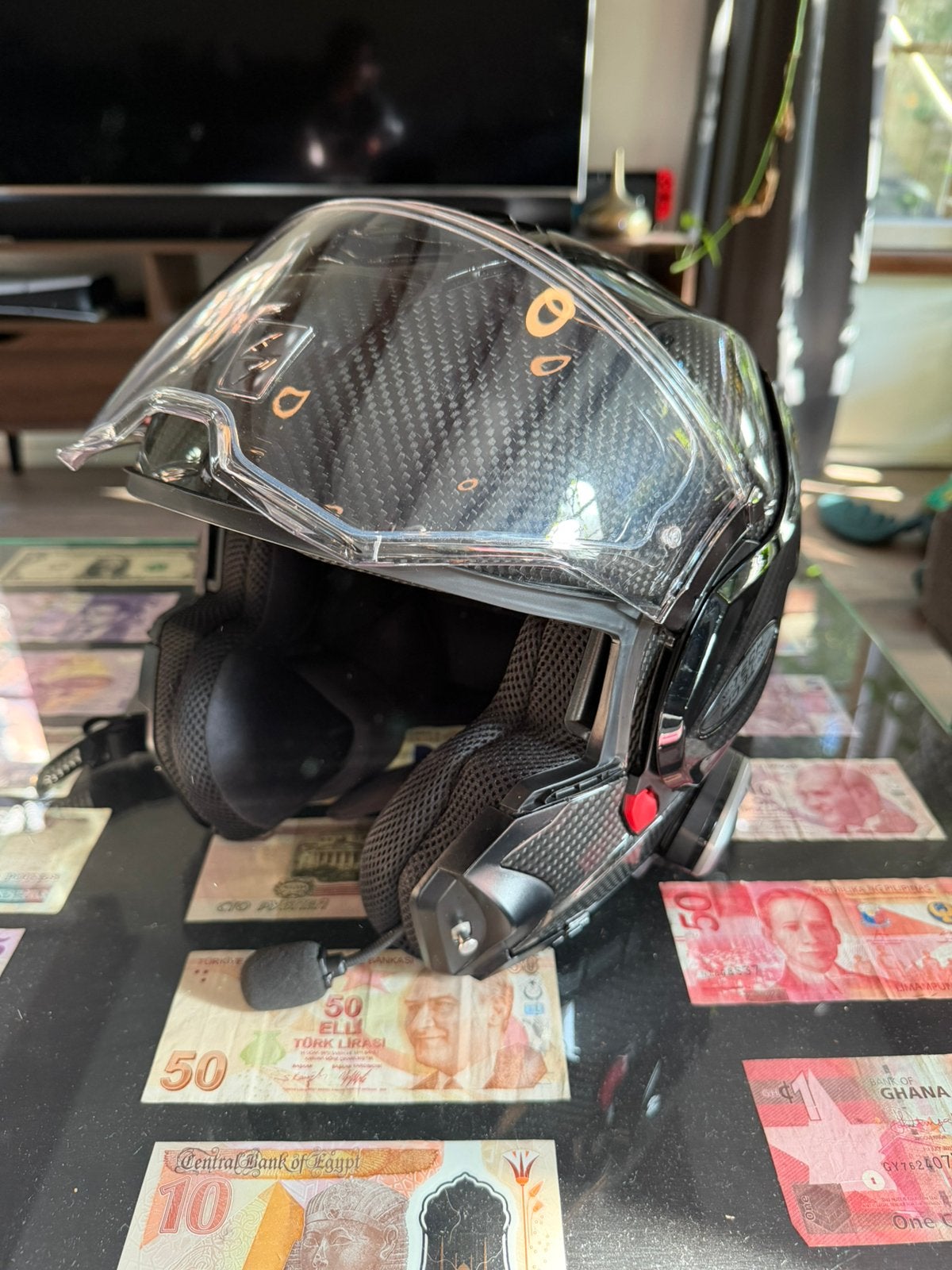 Scorpion carbon helm, Overige merken, Systeemhelm, Dames, Ophalen of Verzenden