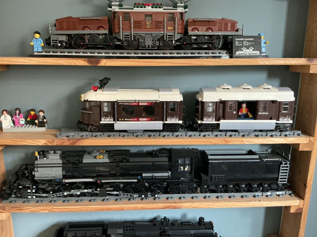 Zwitserse trein, compatibel met Lego (geen Lego, Ophalen, Gebruikt, Inclusief minifiguren, Creator