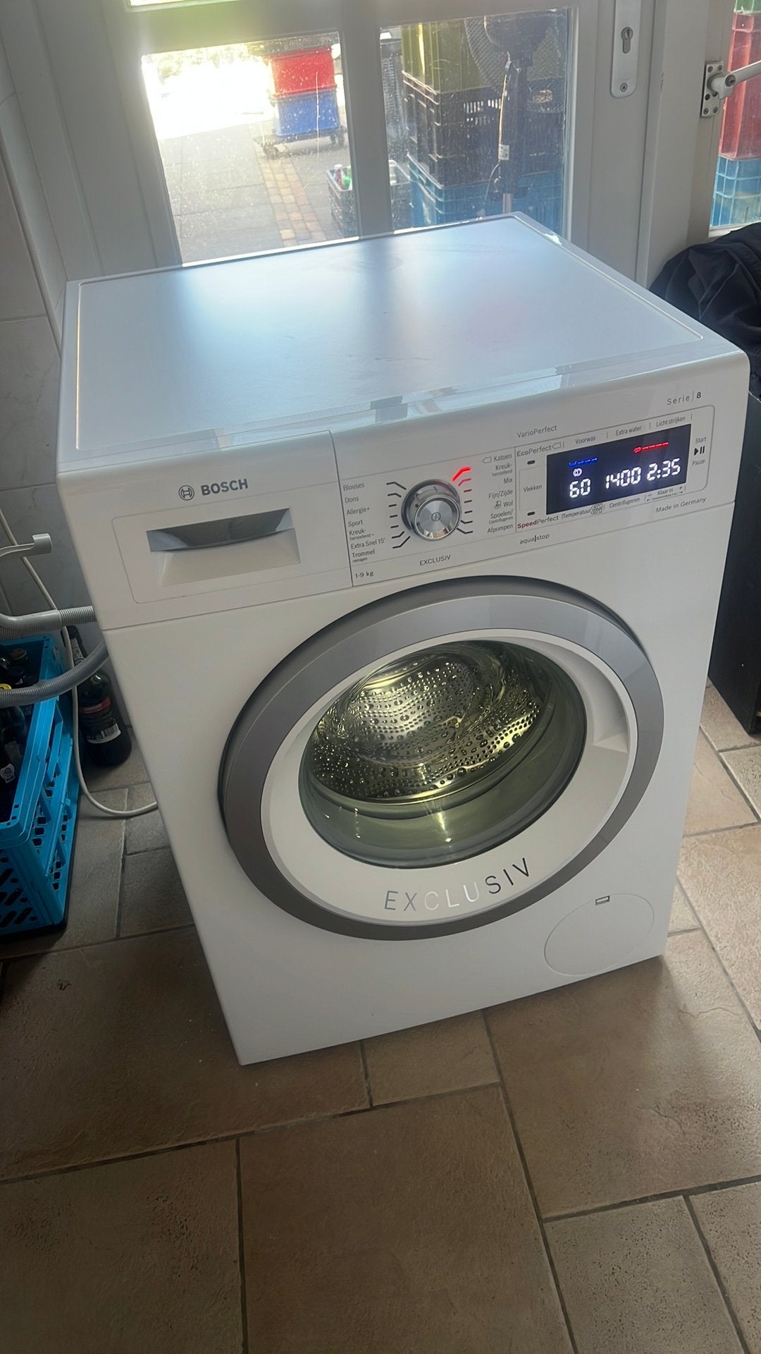 Wasmachine bosch serie 8 exclusiv 9 kg, Ophalen, 1200 tot 1600 toeren, Gebruikt, 8 tot 10 kg