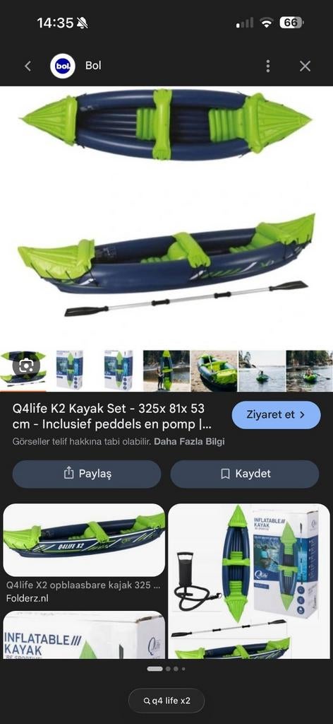 Kano opblaasbaar 2 persoons, Watersport en Boten, Ophalen