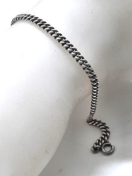 Vintage zilveren Gourmet armband, 835 18cm x 3,5mm, Ophalen of Verzenden, Zo goed als nieuw, Zilver, Zilver
