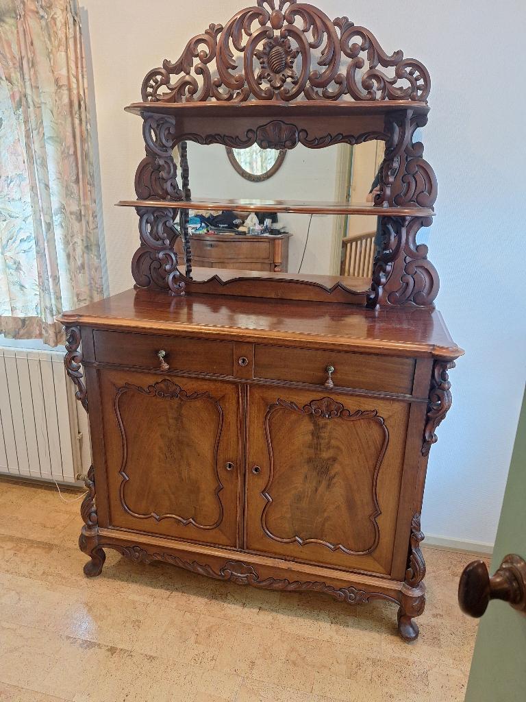 Biedermeier kast spiegel antiek kastje dressoir oud kasteel, Antiek en Kunst, Antiek | Meubels | Kasten, Ophalen