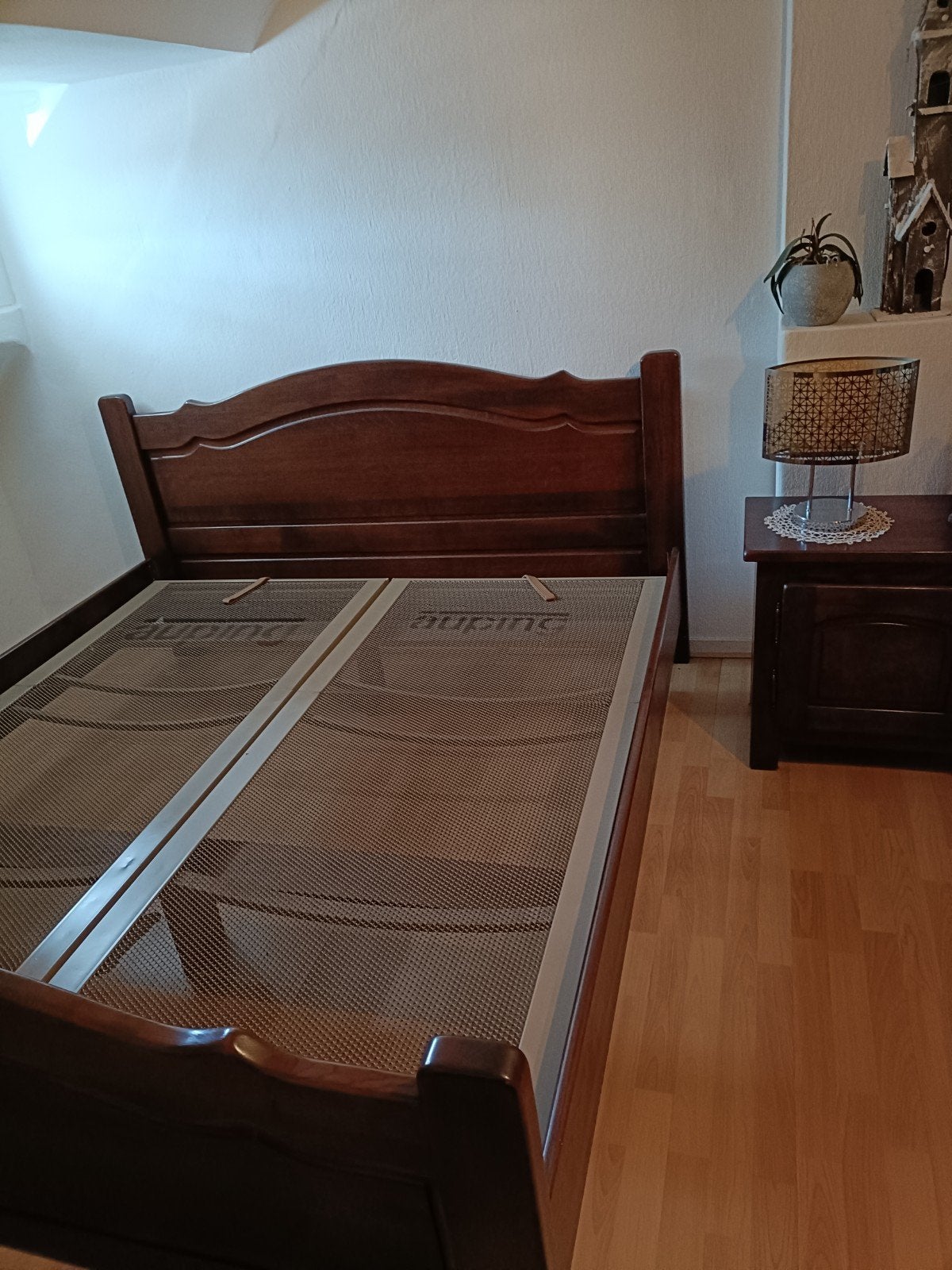Complete donker eiken slaapkamer set, Ophalen, Bruin, Tweepersoons, 180 cm