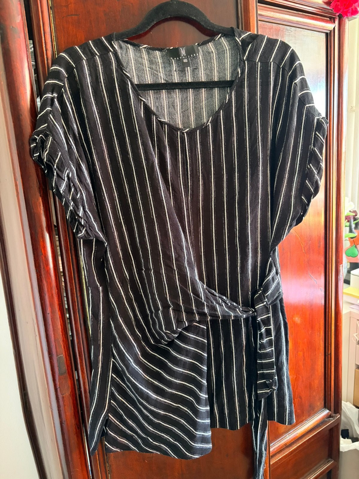 Mart Visser top maat 44/46 zwart-wit,  rayon viscose, Ophalen of Verzenden, Zo goed als nieuw, Maat 42/44 (L), Zwart