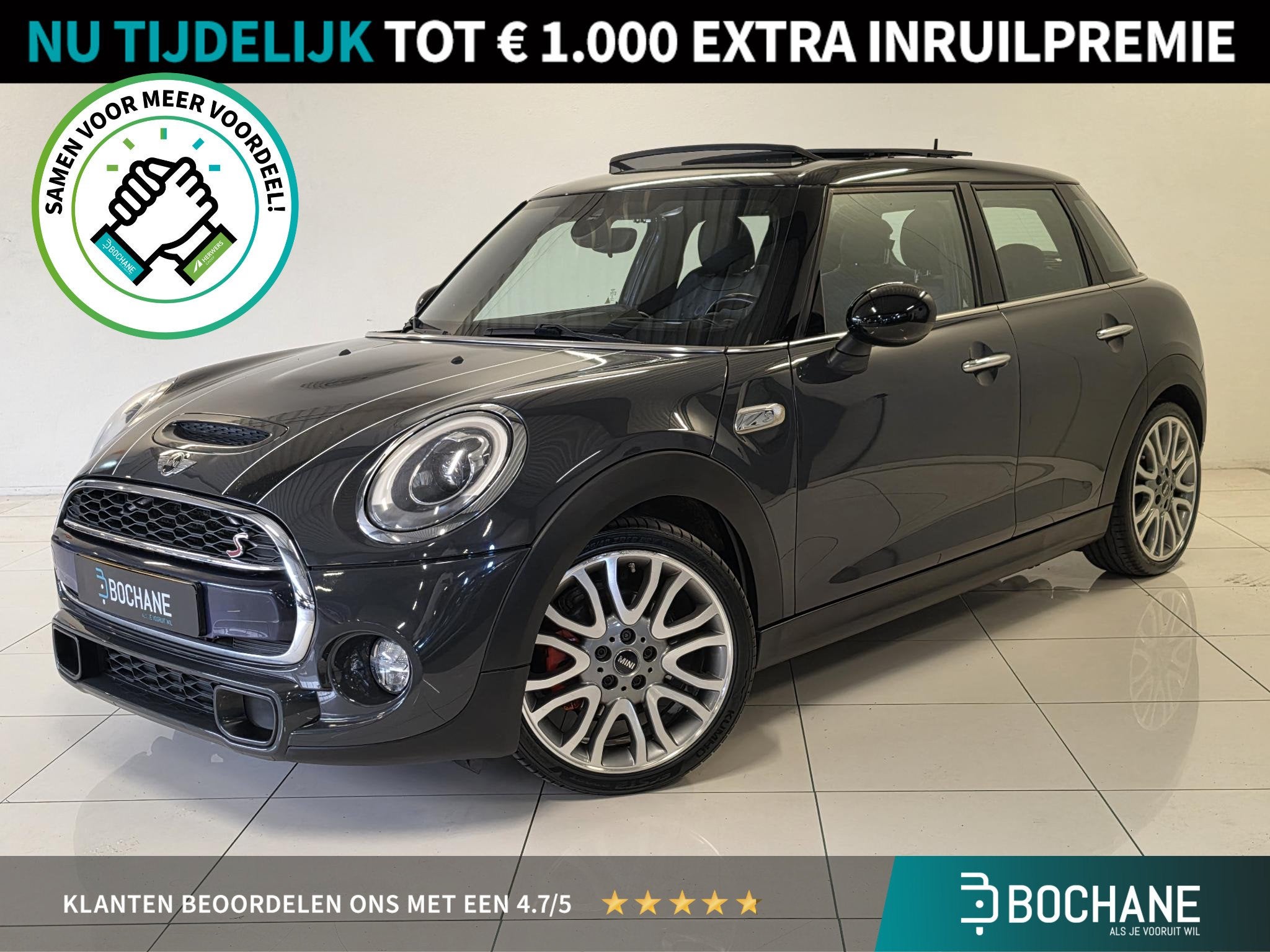 MINI 5-Deurs 2.0 Cooper S Chili | Pano | Leder | H&K |, Auto's, Voorwielaandrijving, 1998 cc, 1195 kg, Gebruikt