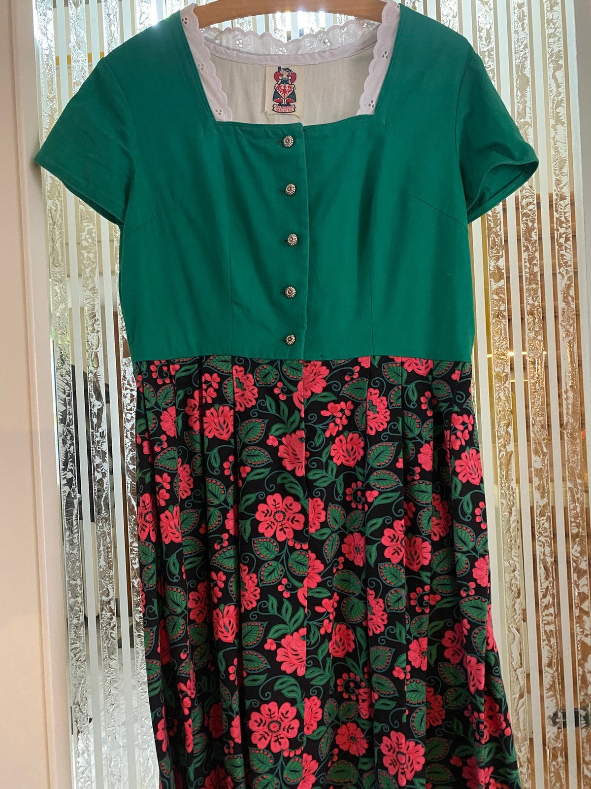 Dirndl vintage M, Ophalen of Verzenden, Gedragen, Groen, Boven de knie