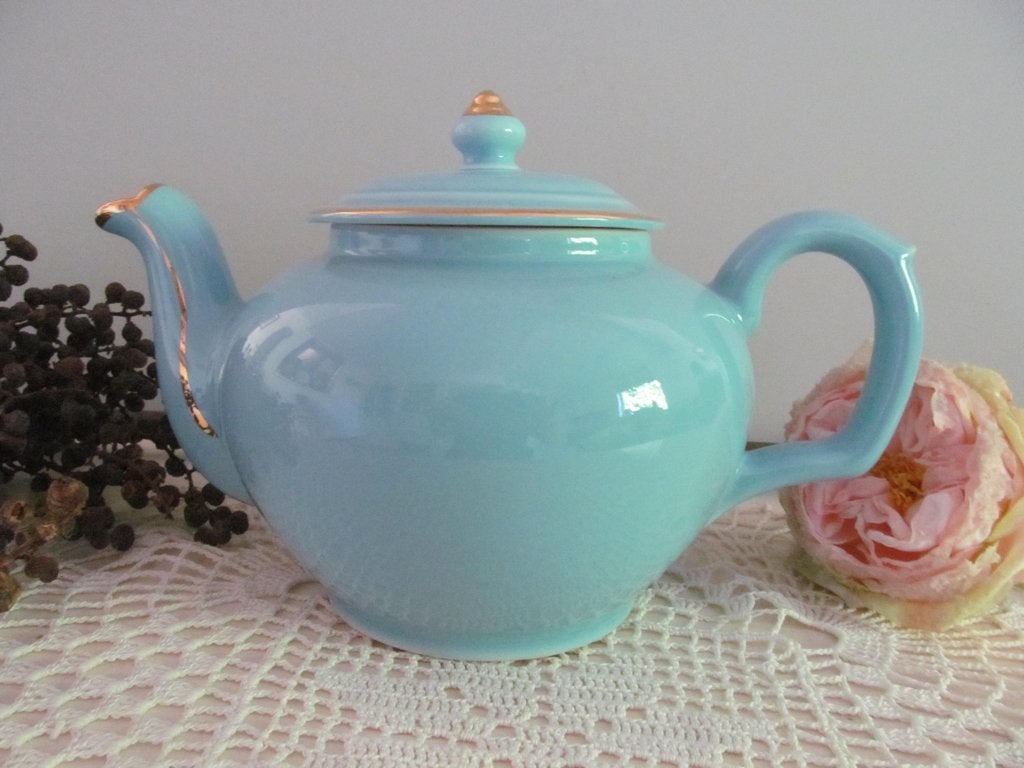 Frans de Rover Porselein Blauw Goudkl. Rand France Theepot, Huis en Inrichting, Keuken | Servies, Overige merken, Overige typen