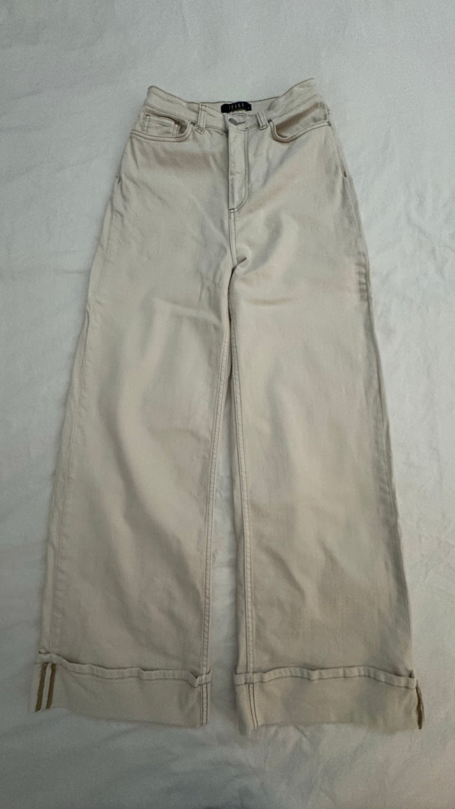IBANA Beige Wide Leg Broek Maat 34, Kleding | Dames, Broeken en Pantalons, Beige, Ophalen of Verzenden, Zo goed als nieuw, Maat 34 (XS) of kleiner
