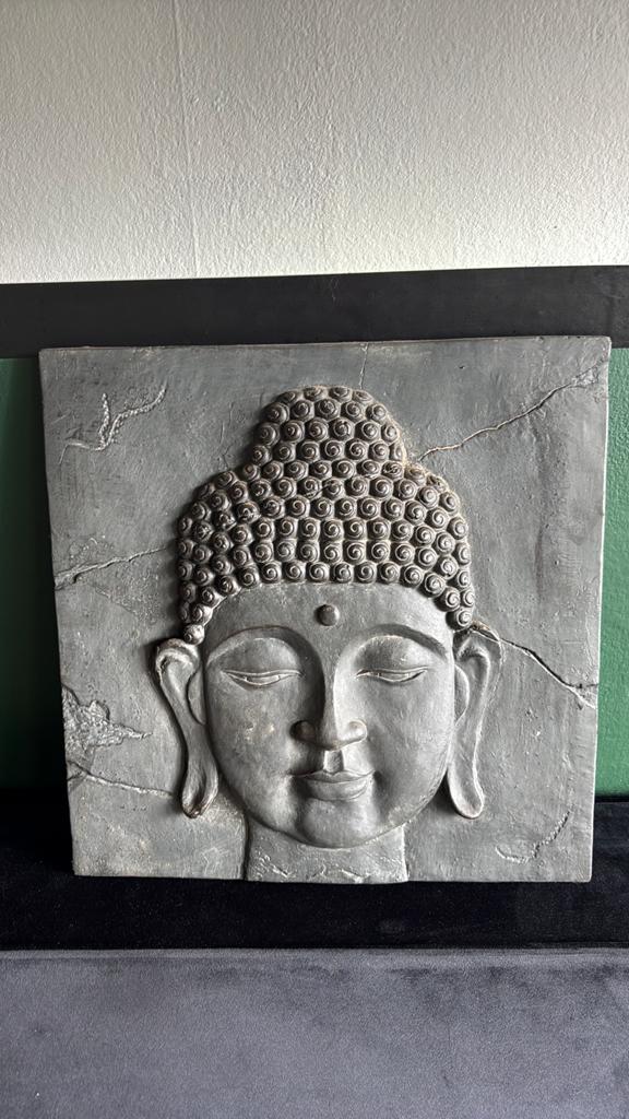 Boeddha paneel wanddecoratie 39x39cm, Ophalen, Zo goed als nieuw