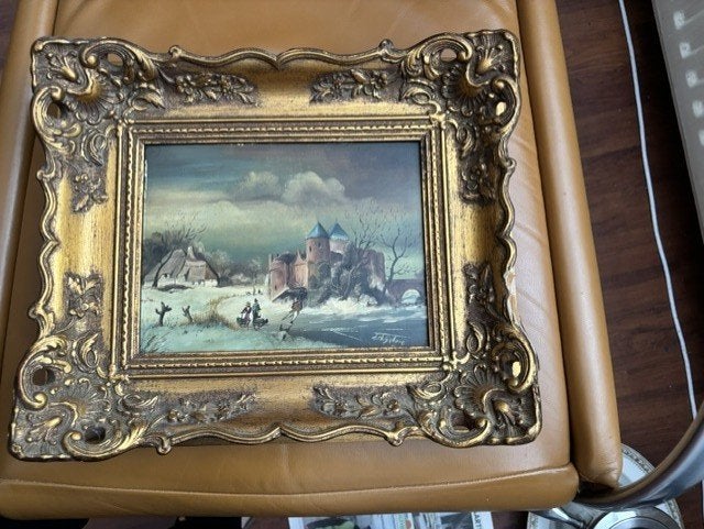 Winter Landschap laat 19e–vroege 20e eeuw J.F. Wijnberg, Ophalen of Verzenden, Klassiek, Landschap
