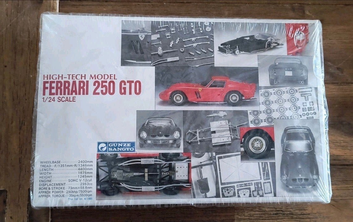 Gunze Sangyo Ferrari 250 GTO 1/24 schaal modelbouwkit, Overige merken, Auto, 1:32 tot 1:50, Nieuw