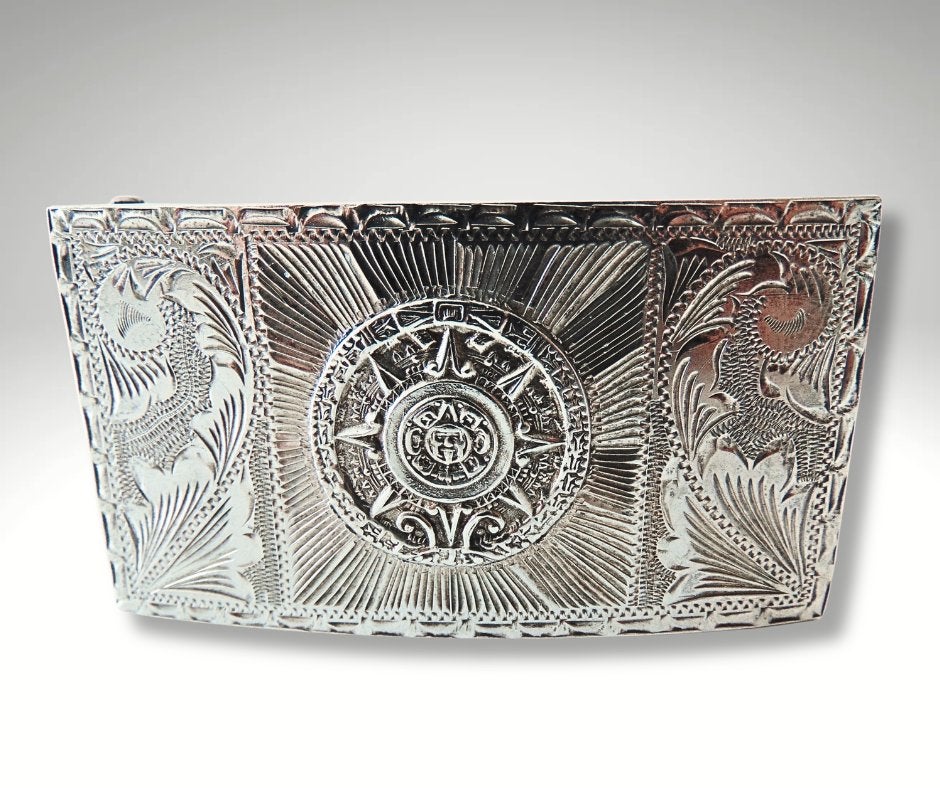 Prachtige 925 zilveren AZTEEKSE of MAYA kalender gesp!, Kleding | Dames, Losse buckle of gesp, Overige kleuren, 3 tot 5 cm, Zo goed als nieuw