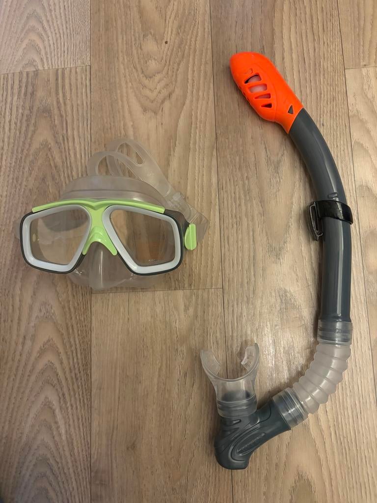 Duikbril en snorkel set - Ideaal voor snorkelen, Watersport en Boten, Duiken, Ophalen of Verzenden, Gebruikt, Duikbril of Snorkel