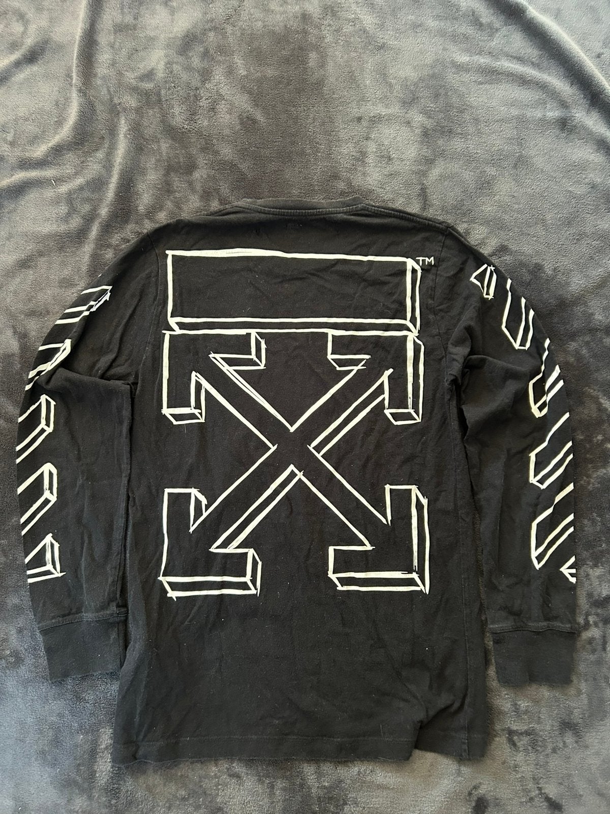 Off-White 3D Arrow Black Longsleeve, Ophalen of Verzenden, Zo goed als nieuw, Maat 48/50 (M), Zwart