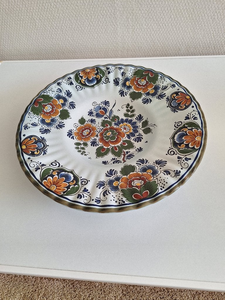 Delfts Holland Handwerk Flora bv Schaal met Bloemen, Ophalen